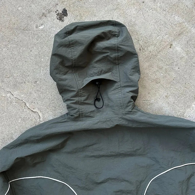 Custom Men's Windbreaker Jacket Zip up Nylon Wind Breakers Men Jacket Lightweight Boxy Jacket