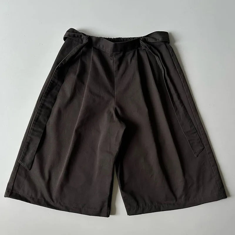 Custom Casual Pleated Bermuda Shorts for Men Mid Waist 100% Polyester Baggy Shorts