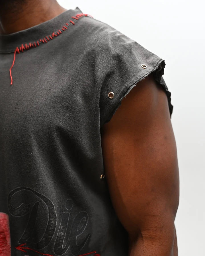 Custom Logo Streetwear tank Top Men Vintage Printed tank Top for Men Tanktop
