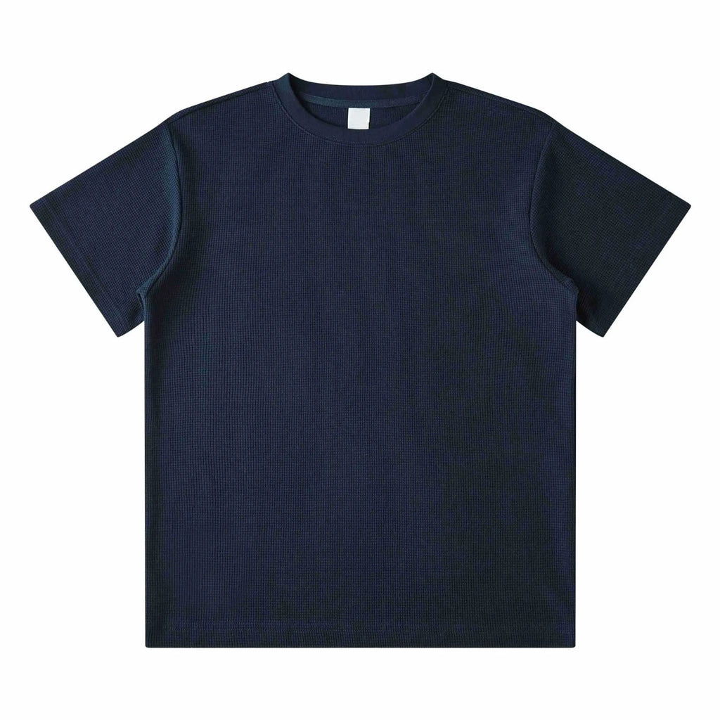 Wholesale 280 Gsm Oversized Tshirt Waffle Cotton Polyester t Shirt for Men Casual Summer Short Sleeve Blank Waffle Tee Shirt