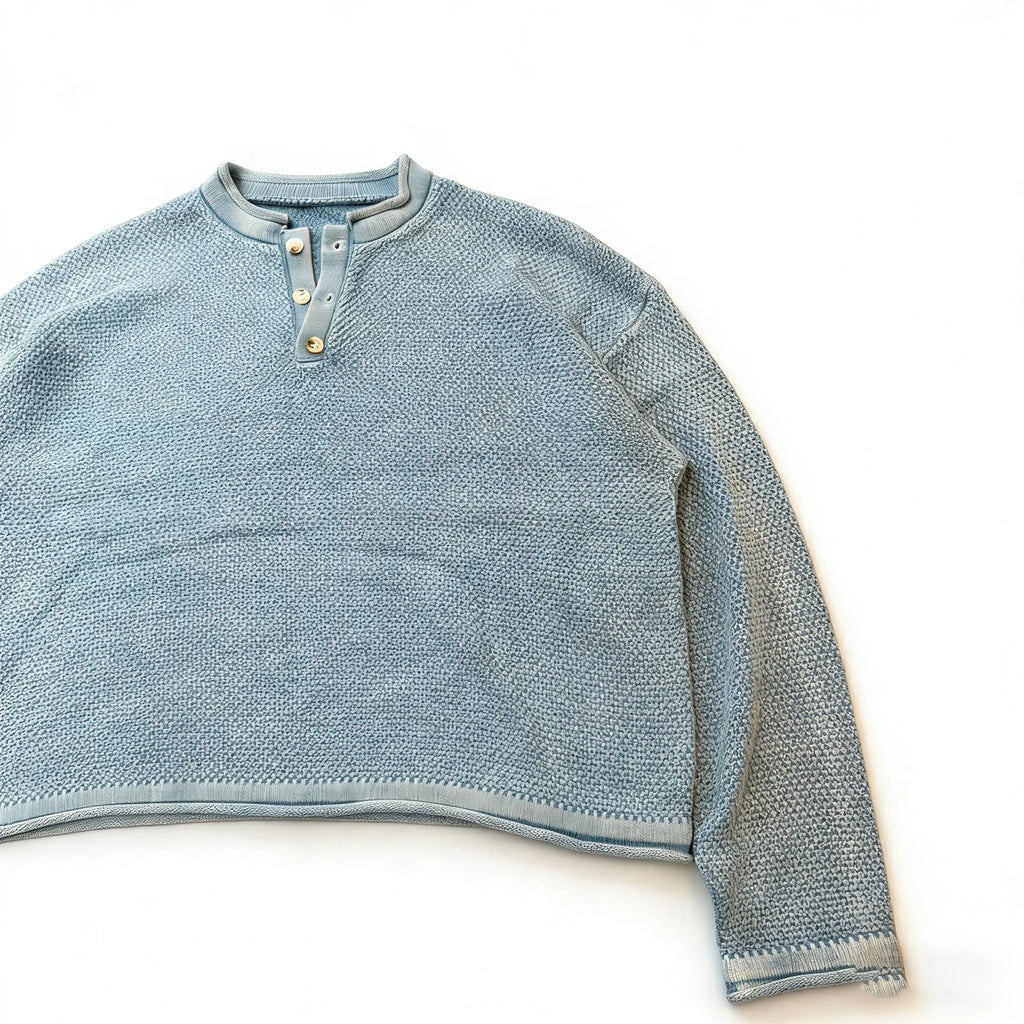 Custom Mens Henley Collar Long Sleeve Shirts for Men Boxy Vintage Long Sleeve t Shirt
