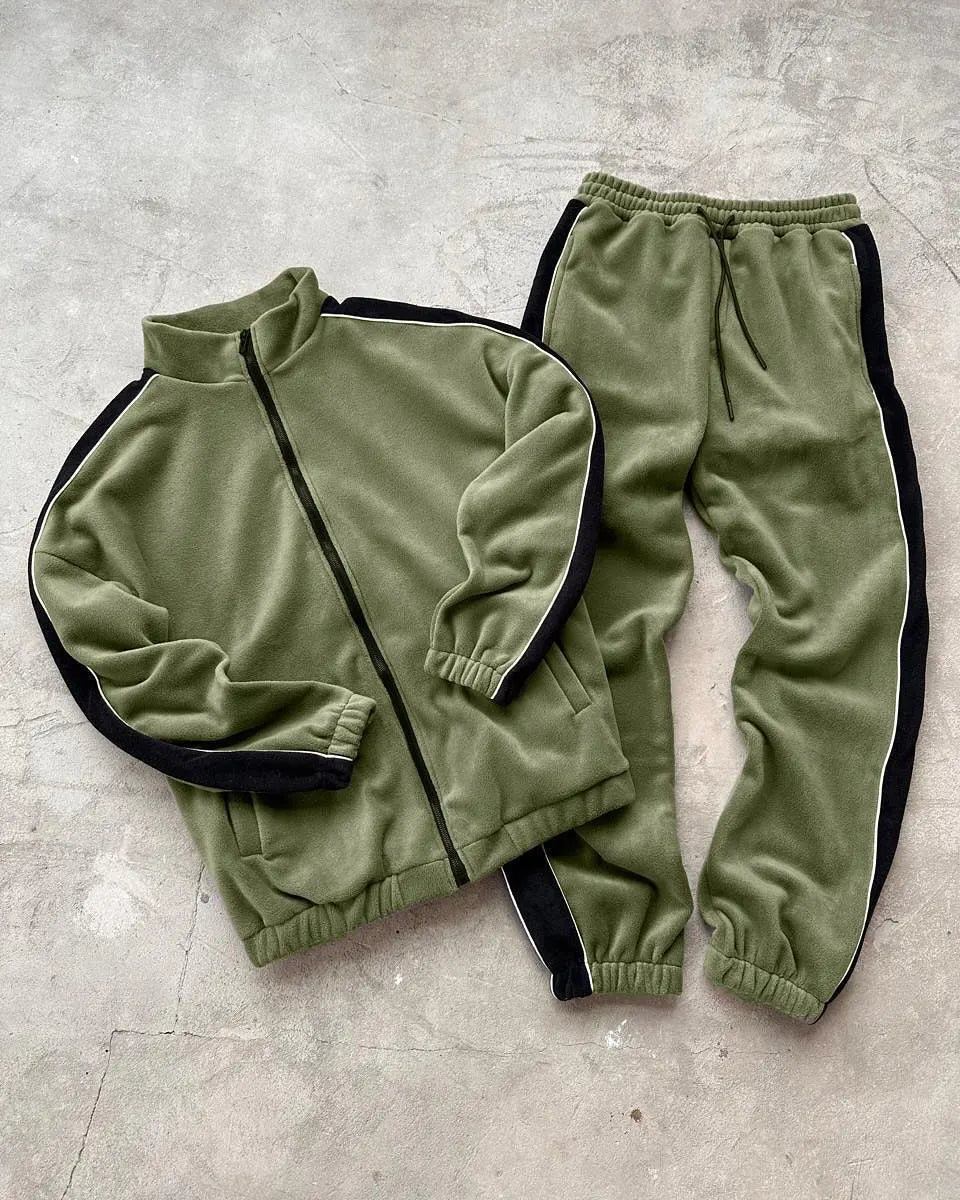 Custom Velour Tracksuit Manufacturer Men Winter Clothes for Men Sport Zip up Track Suits Set