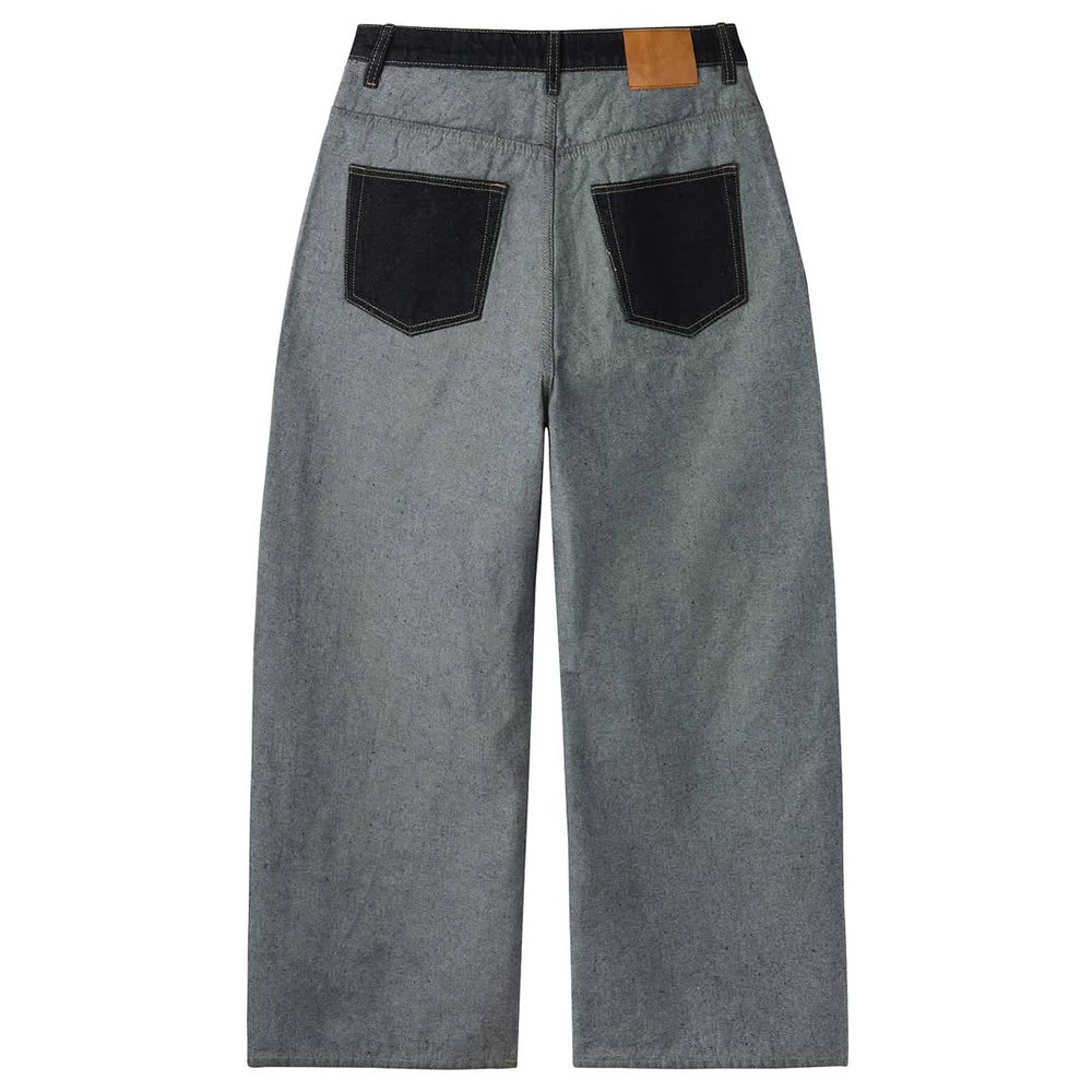 Custom Reverse Raw Baggy Denim Jeans for Men Straight Fit Raw Denim Jeans High Quality
