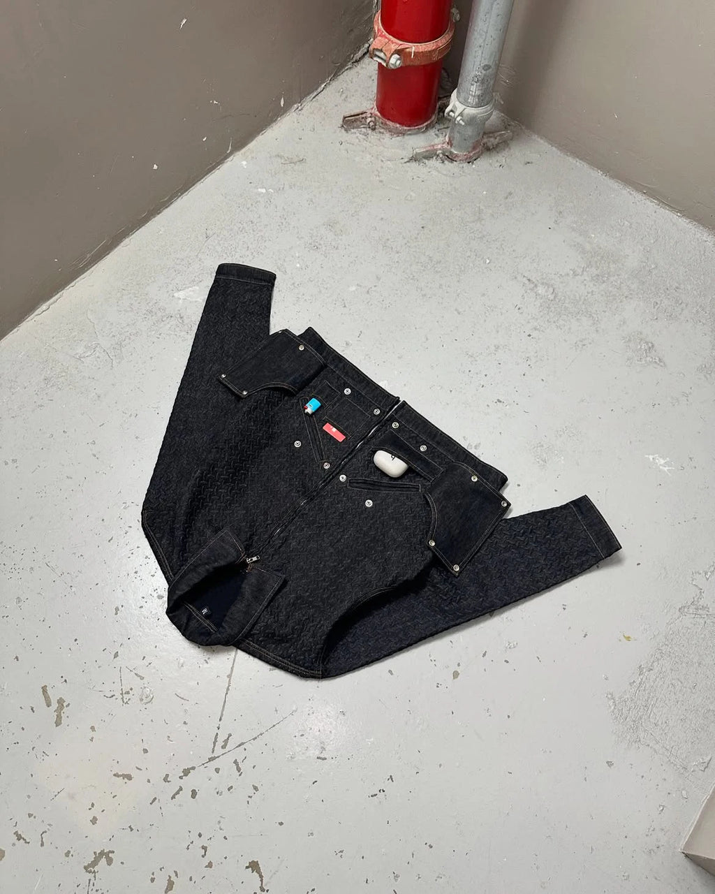 Custom Multi Pocket Jean Jacket and Pants Set for Men Denim Jacket and Jeans Men's Fashion Denim Set