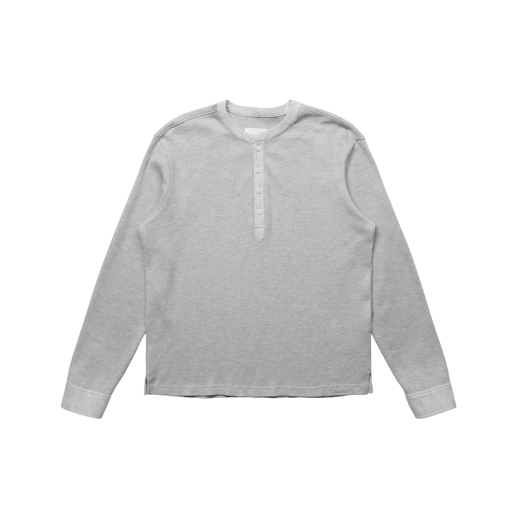 Custom Men's Casual Men Waffle Knit T-shirt Boxy Fit Cotton Henley T-shirt for Men Long Sleeve t Shirt