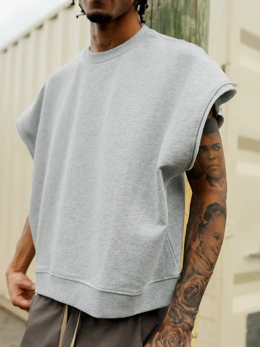 Custom Men's Cotton tank Top French Terry Sleeveless Shirts for Men Plain Oversized tank Top