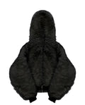 Custom Winter Zip up Fur Lining Hoodie Unisex Thick White Faux Fur Hoodie Plain Clothing