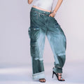 Custom Women's Cargo Jeans Women Streetwear Designer Baggy Jeans Pants