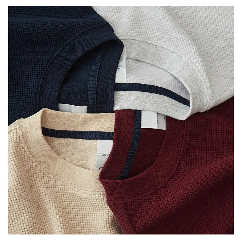 Wholesale 280 Gsm Oversized Tshirt Waffle Cotton Polyester t Shirt for Men Casual Summer Short Sleeve Blank Waffle Tee Shirt