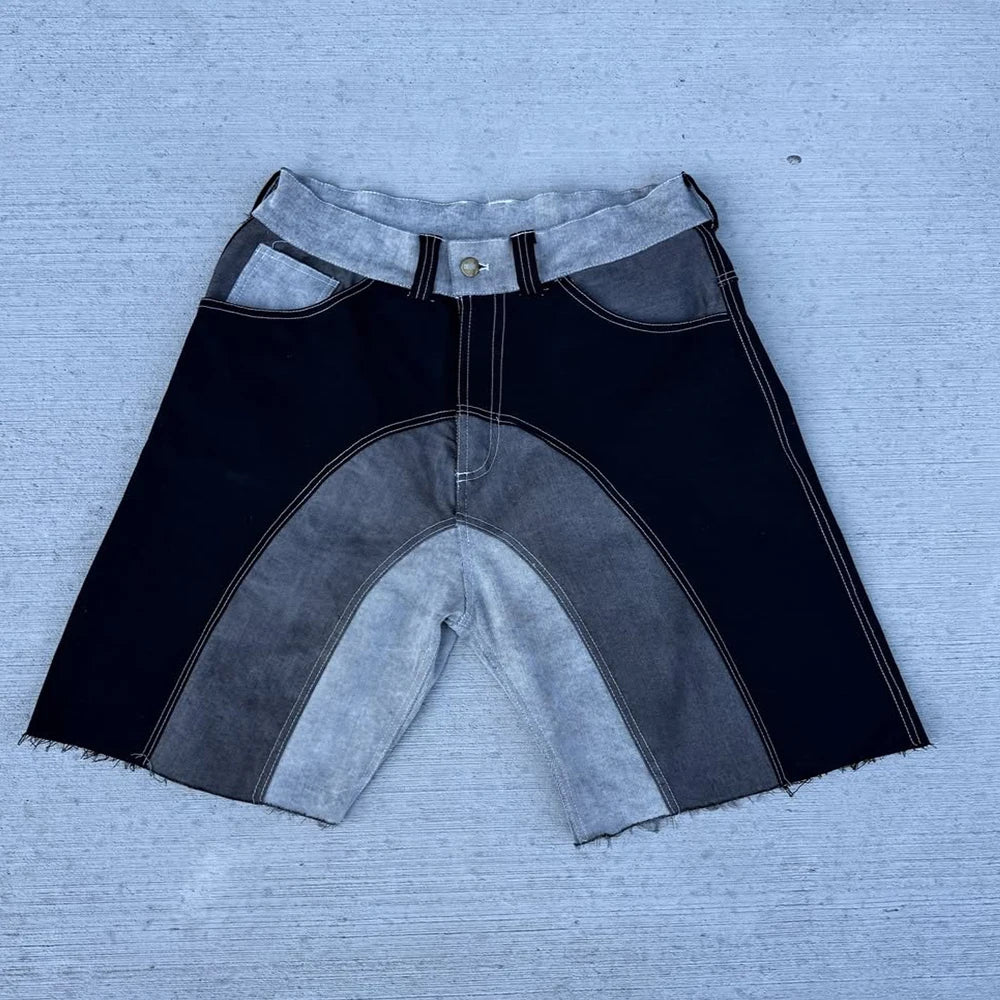 Custom High Quality Black Jorts Men Denim Shorts Tri-Tone Selvedge Denim Jorts Manufacturers
