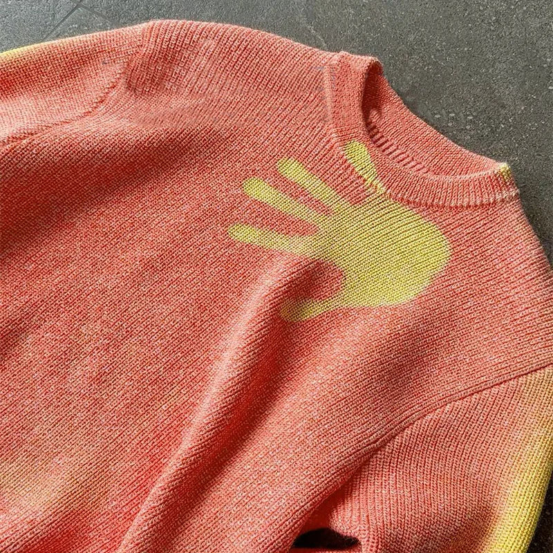 Custom Faded Knit Sweater Jumpers Sweater Winter Jumper Knitted Sweater for Men