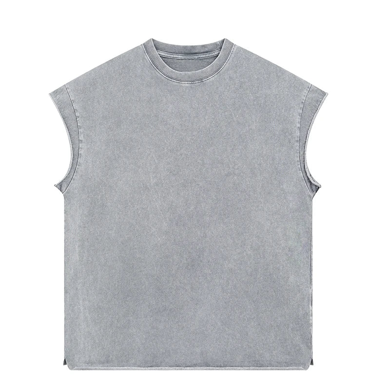 Custom Men's Cotton tank Top Vintage Acid Washed Top Tanks Tanktops for Men
