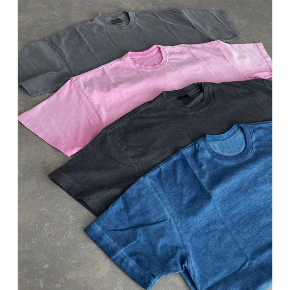 Wholesale 100% Cotton Solid Pigment Dye Oversized T-Shirt 280 GSM Unisex Anti-Wrinkle Custom Brand in Bulk