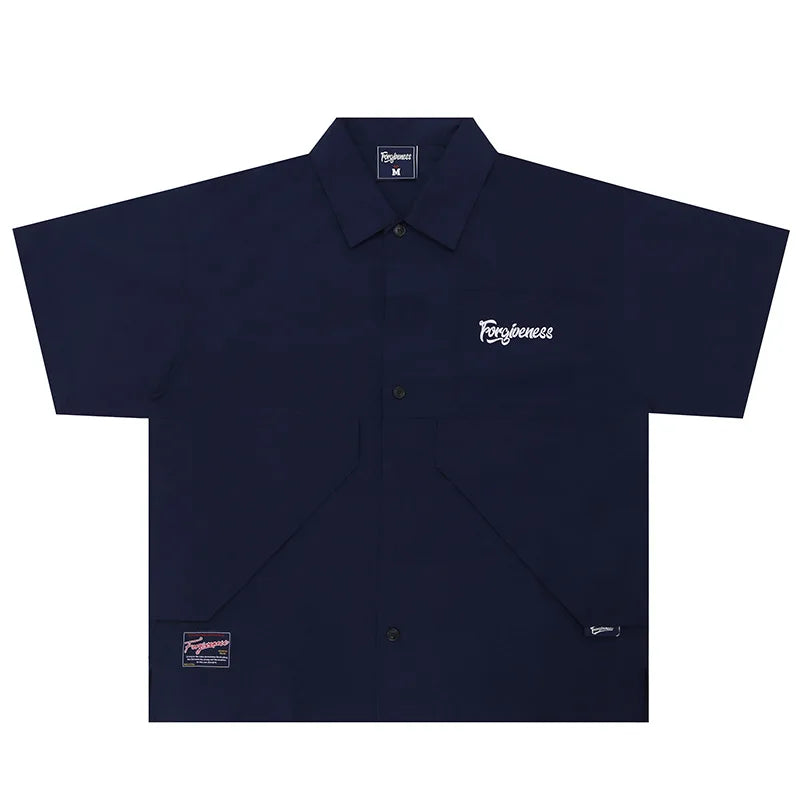 New Arrivals Custom Large Pocket Short Sleeve Casual Shirts for Men Cargo Men's Shirts