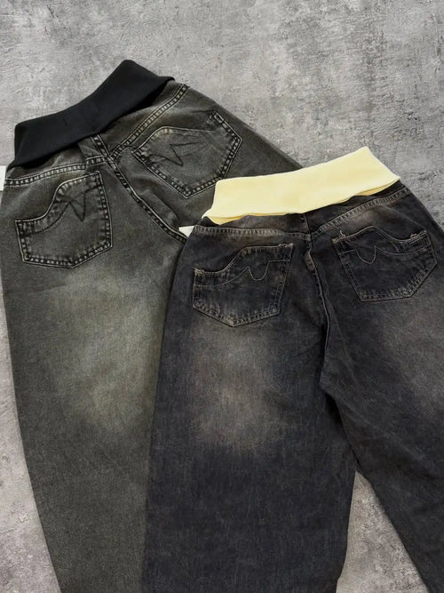 Clothing Manufacturer Custom Baggy Denim Jeans for Men Casual Heavyweight Denim Sweatpants