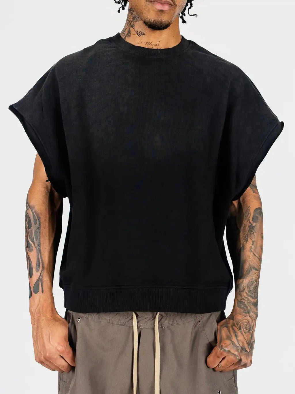 Custom Men's Cotton tank Top French Terry Sleeveless Shirts for Men Plain Oversized tank Top
