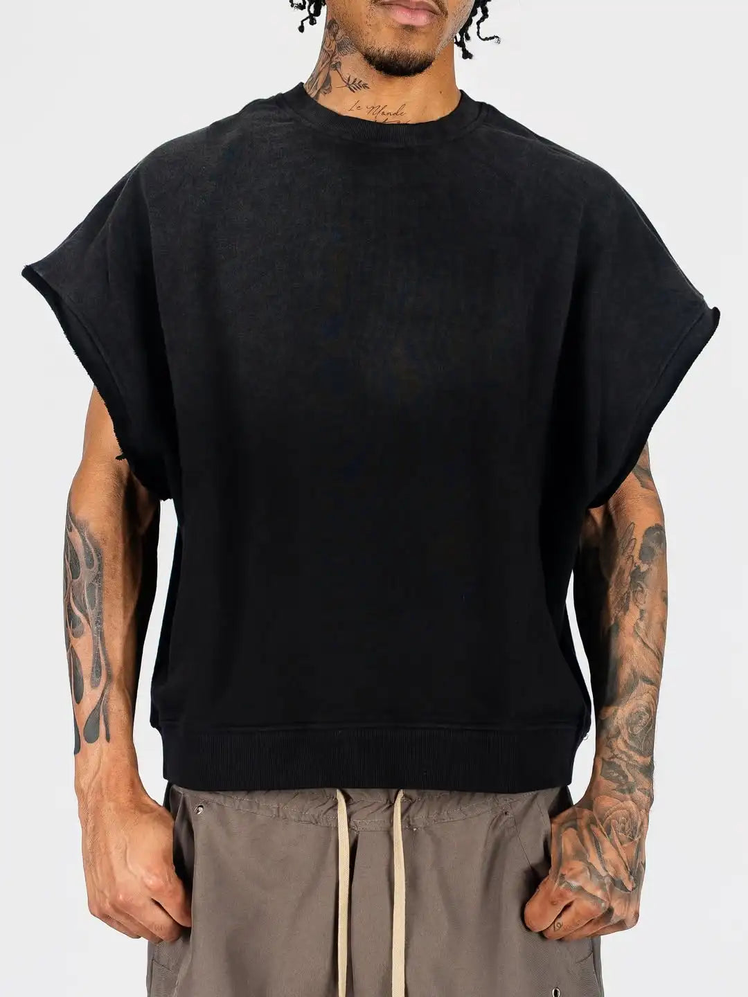 Custom Men's Cotton tank Top French Terry Sleeveless Shirts for Men Plain Oversized tank Top