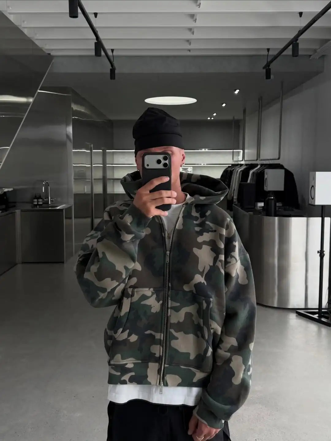 High Quality Heavyweight Boxy Camouflage Hoodie 400gsm Oversized Custom Camo Print Hoodie for Men
