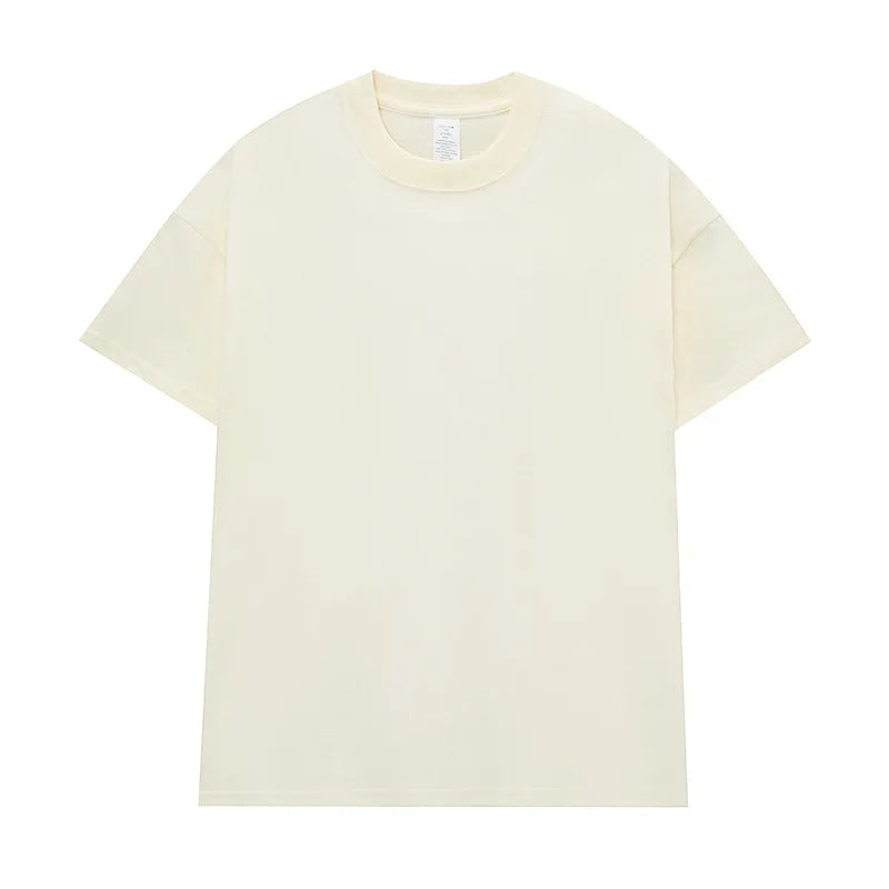 High Quality 230gsm 100% Cotton Oversized Men's Unisex Street Style Short Sleeve T-shirt with Custom Logo Puff Printing