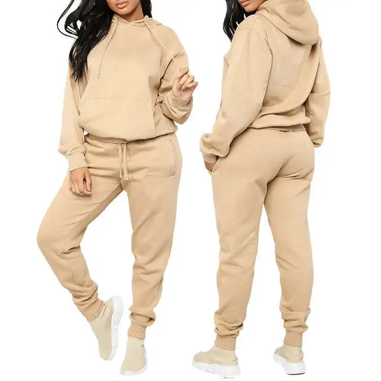 Joggers Suits Custom Logo Top Set Hood Sweatshirts Sweatpants Blank Heavy Hoodies Sets Women Clothing Women Fall Outfits 2025