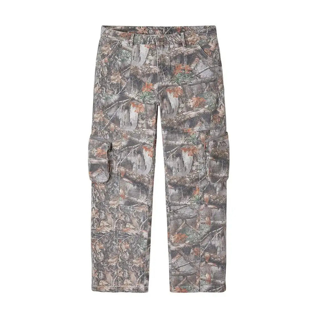 Oem Custom Real Tree Camo Straight Cargo Jeans for Men Light Wash Spring/Summer/Autumn/Winter