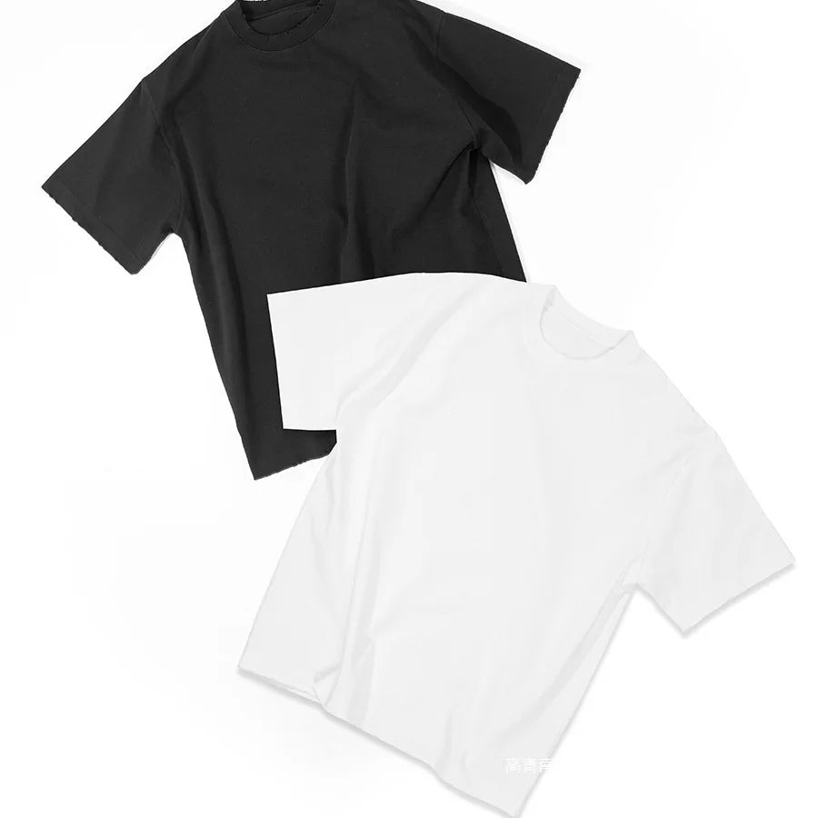 High Quality Tshirt Plain White T-shirt for Men 400g Heavyweight Plain Round Neck t Shirt 100 Cotton Wholesale
