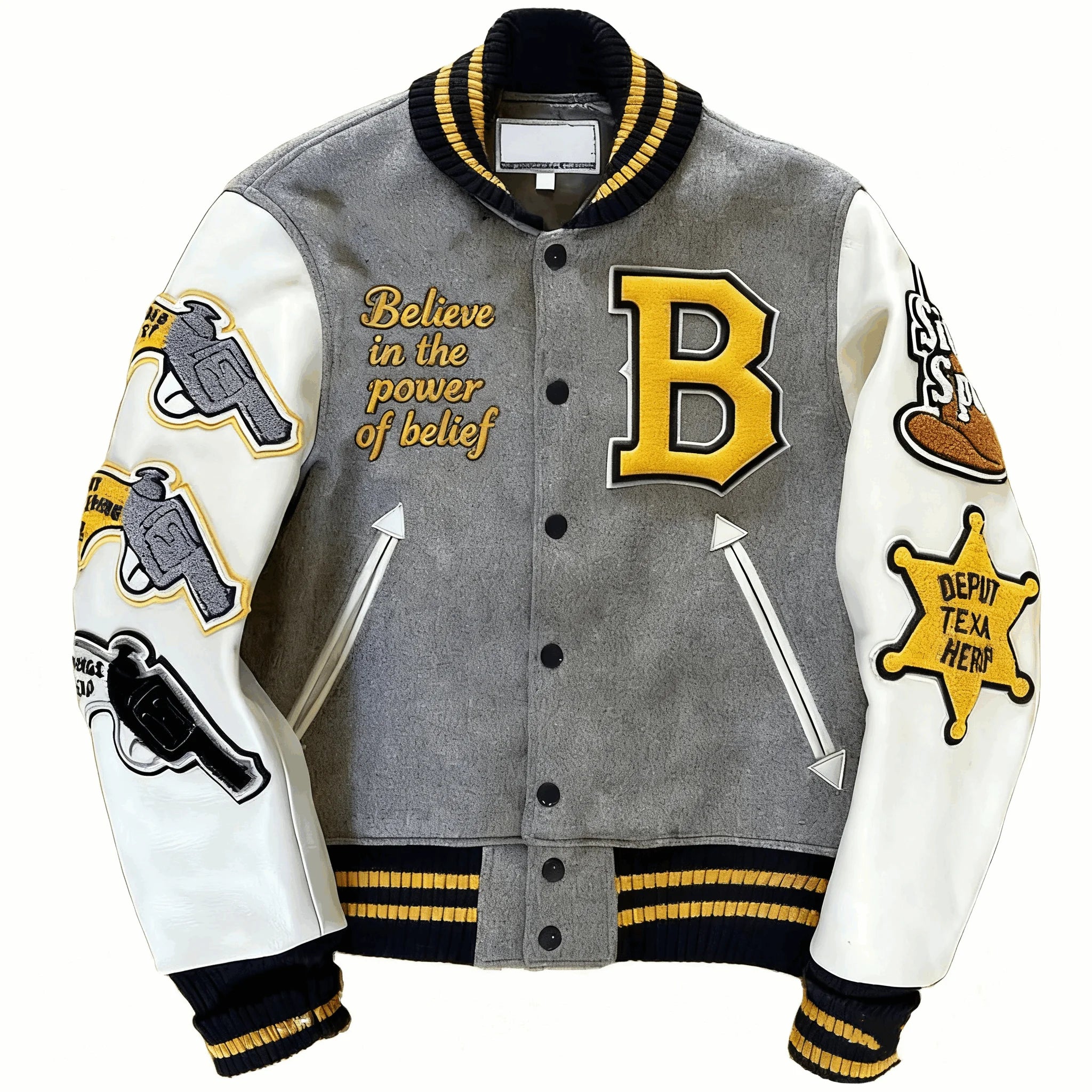 OEM and ODM Custom American High Street Fashion Stand Collar Winter Flight Men Design Embroidery Patches Baseball
