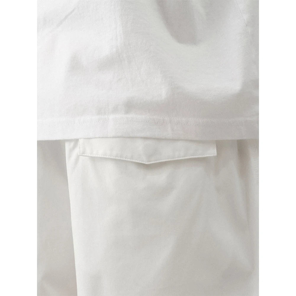 Custom Men's Summer White Long Baggy Shorts for Men Casual Nylon 3/4 Shorts
