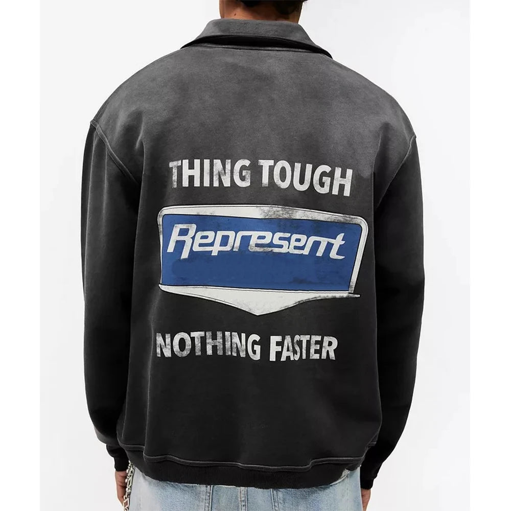 Custom Heavyweights Quarter Zipper Sweater Vintage Wash Quarter Zip Sweater Sweatshirt for Men
