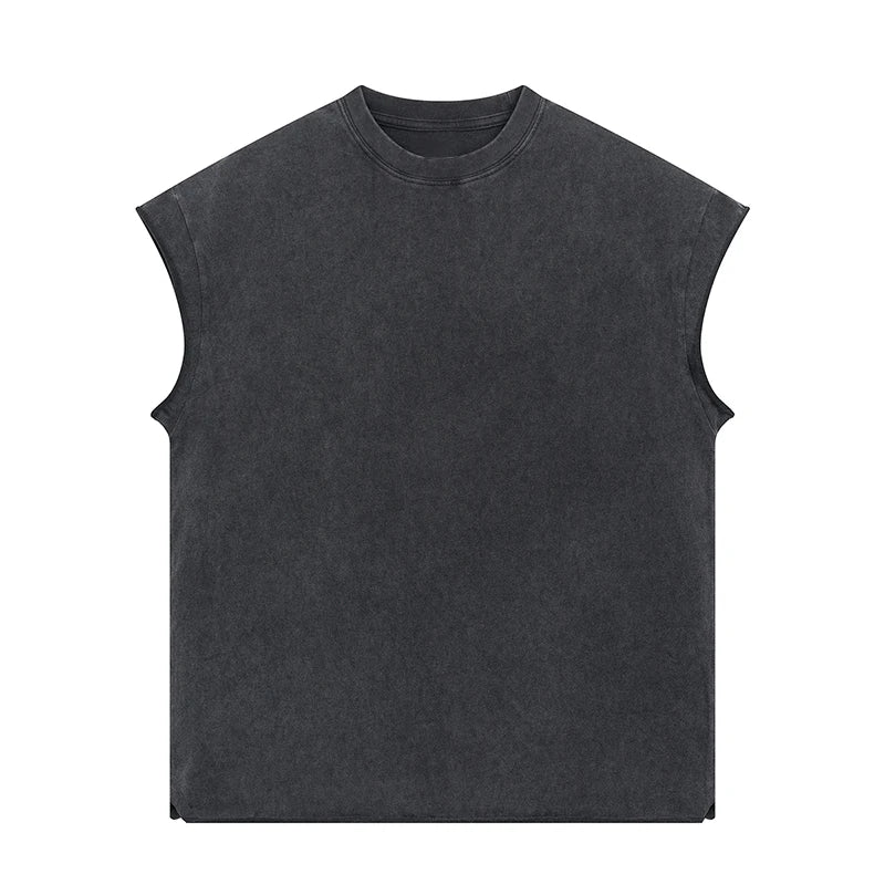 Custom Men's Cotton tank Top Vintage Acid Washed Top Tanks Tanktops for Men