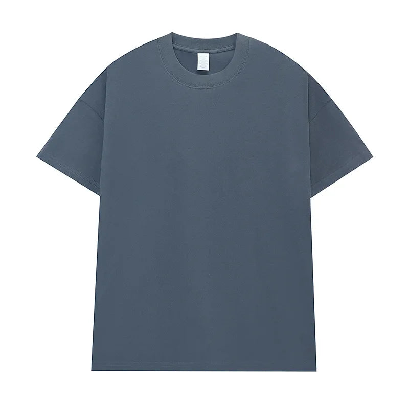 High Quality 230gsm 100% Cotton Oversized Men's Unisex Street Style Short Sleeve T-shirt with Custom Logo Puff Printing