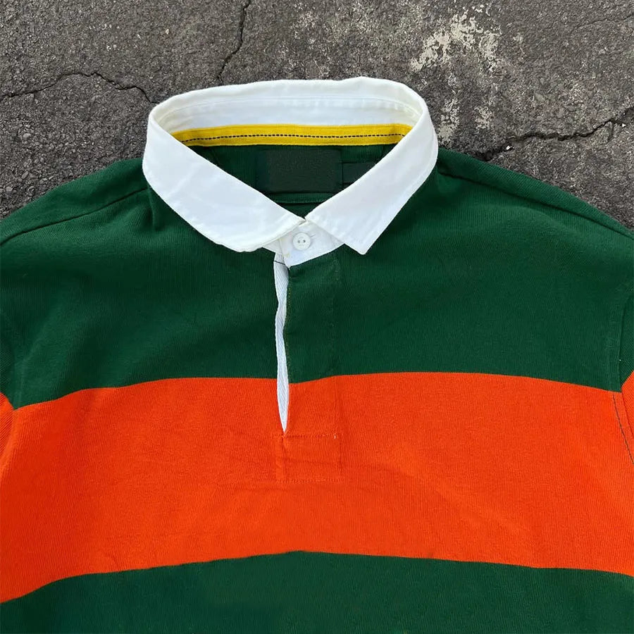 Custom Men's Casual Rugby for Long Sleeve Knitted 100% Cotton Anti-Pilling 200g High Quality