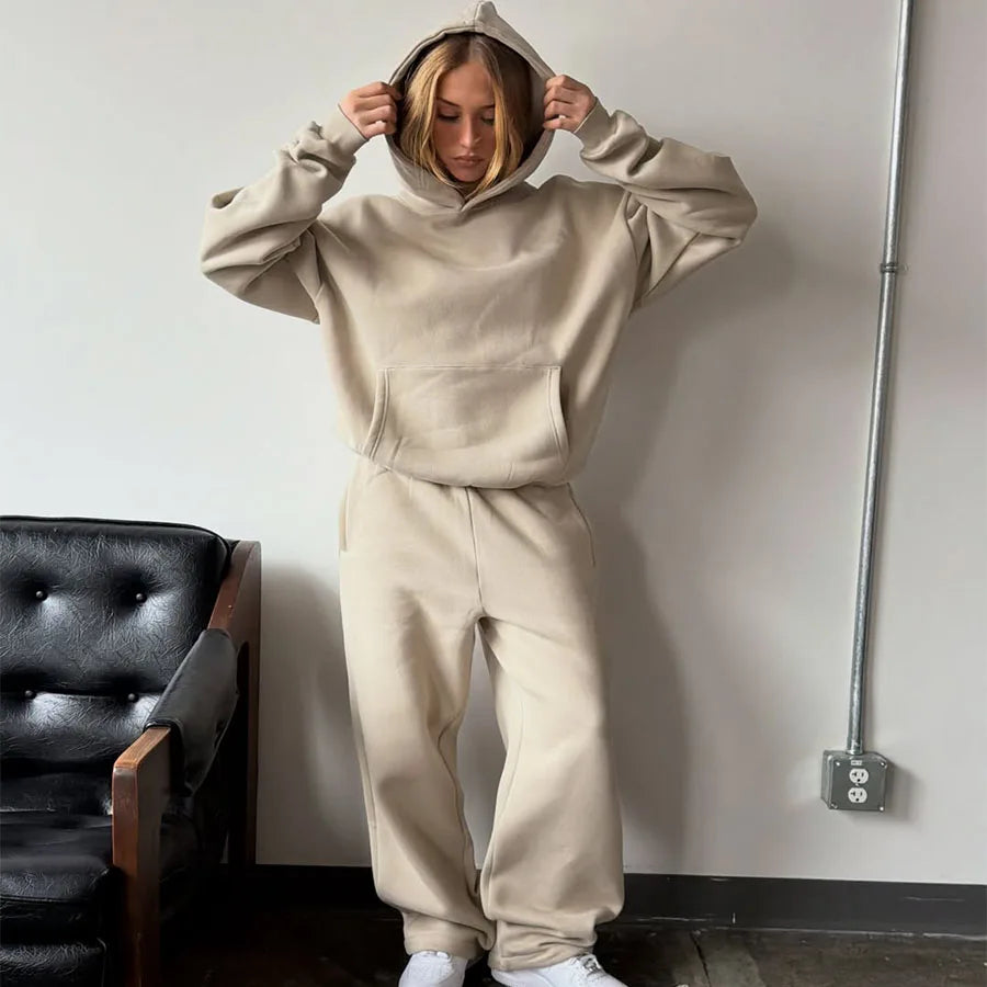 Custom Plain pink Sweat Suit Unisex Stylish Blank Mens Sweatsuits Hoodie and Sweatpants Set