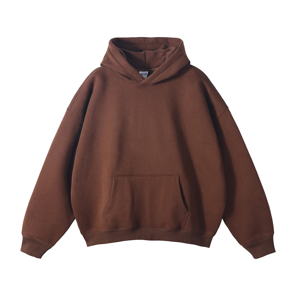 Custom Heavyweight 100% Cotton Pullover Hoodie 3D Embossed Streetwear Oversized and Hooded with Solid Pattern for Men