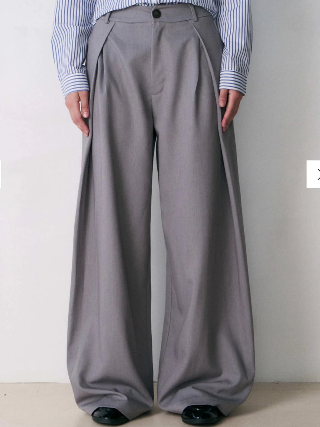 Custom Men's Baggy Pleated Trousers Wide Leg Pants for Men Casual Korean Pants