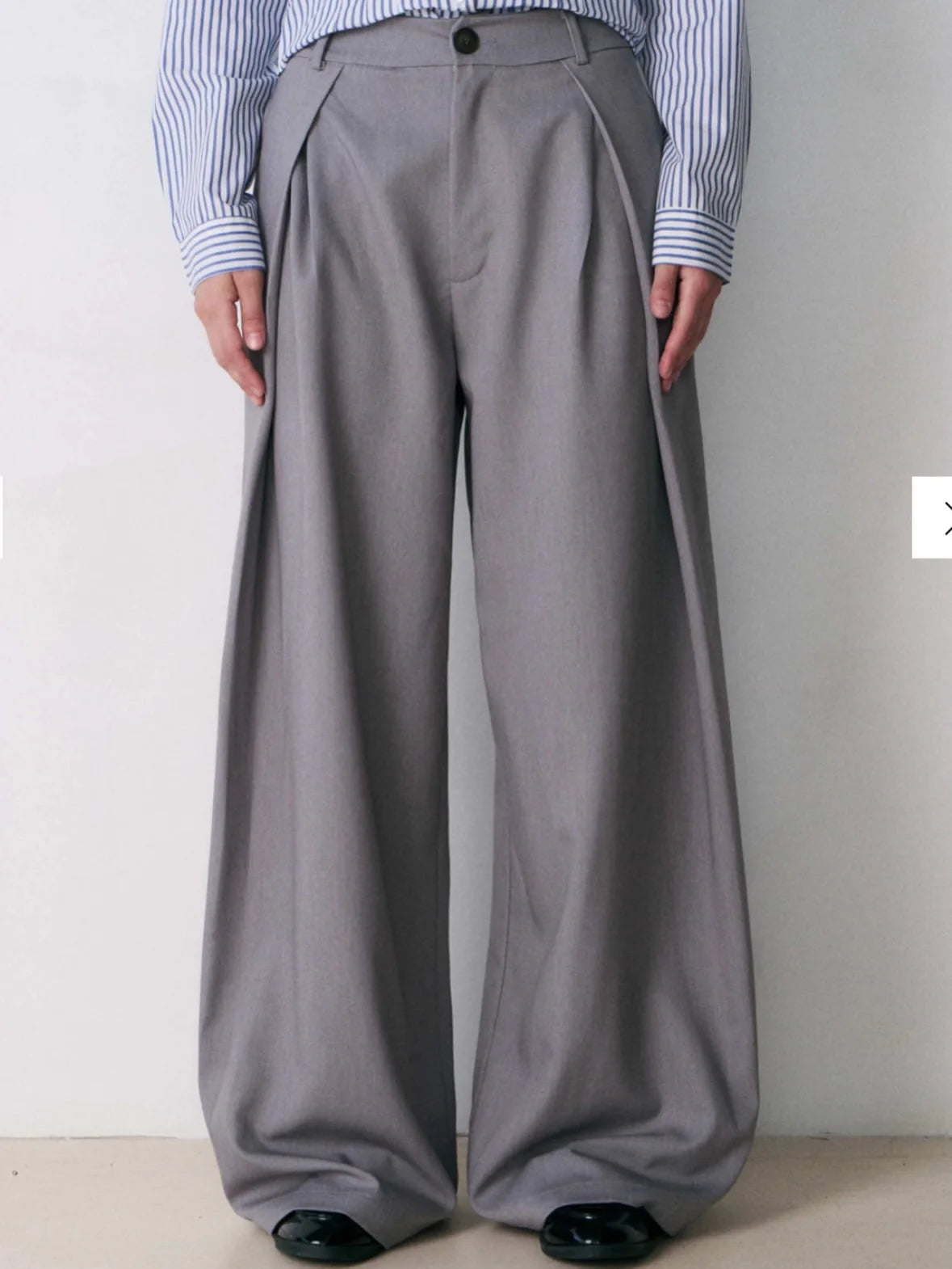 Custom Men's Baggy Pleated Trousers Wide Leg Pants for Men Casual Korean Pants