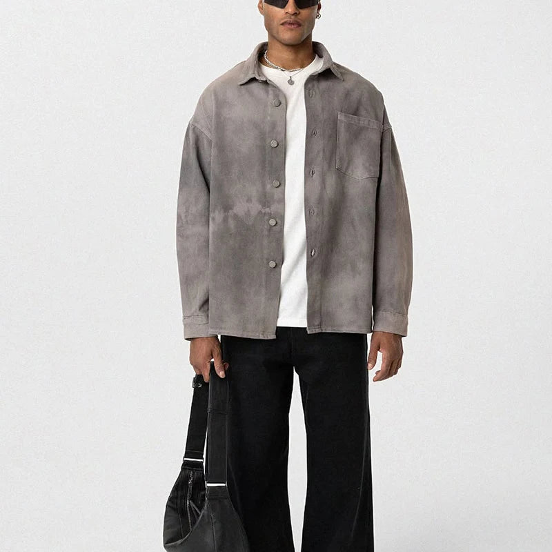 Custom Men's Long Sleeve Shirts for Men, Vintage Wash Full Sleeve Shirts for Man