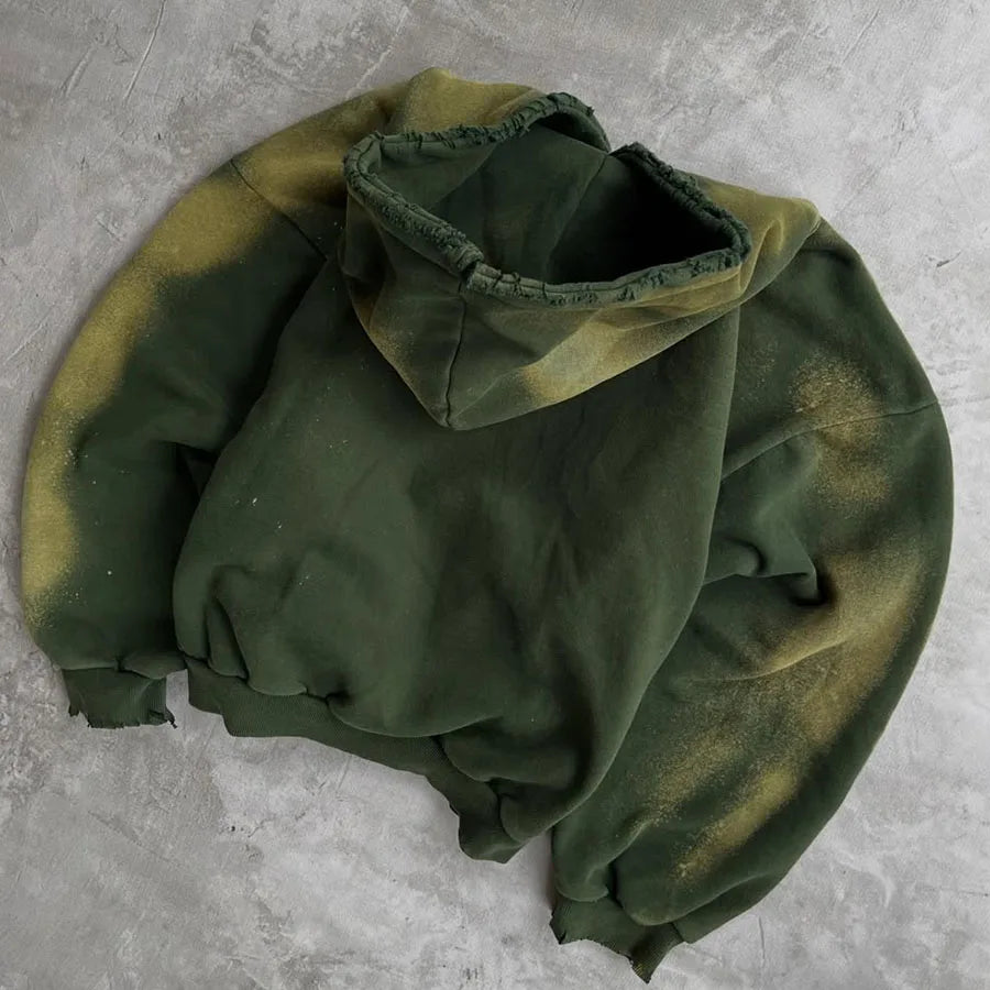 Custom Heavyweight Hoodie 650gsm Wash Heavy Weight Distressed Hoodie for Men