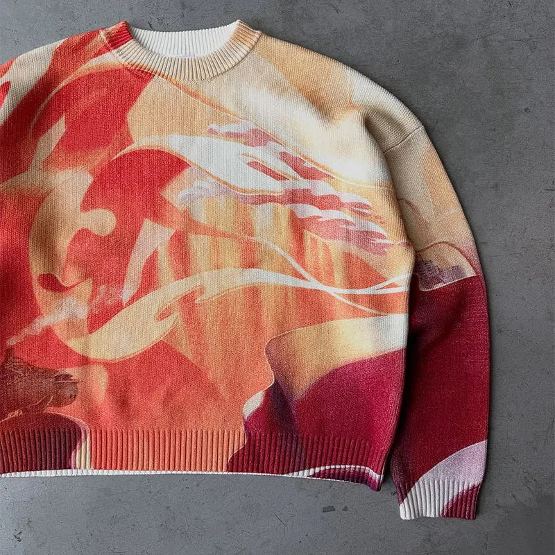Custom Men's Casual Knitted Sweater Men Pullover Sweater Printed Latest Sweater Design Knit wear