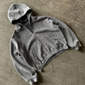 Custom Vintage Wash Cotton Waffle Knit Hoodie Men Thermal Waffle Knit Zip up Hoodie Men