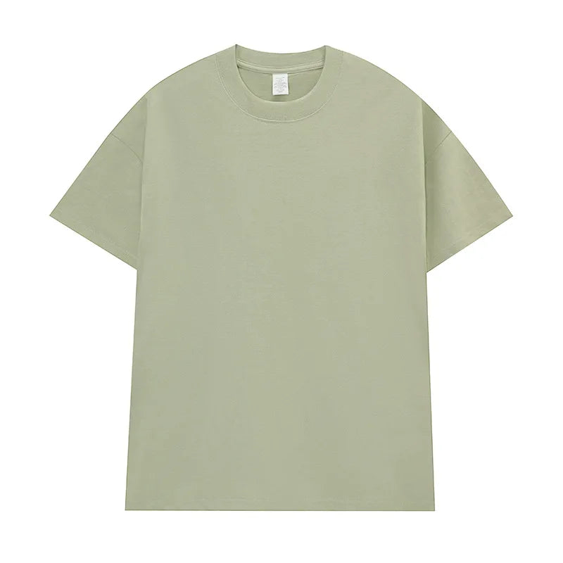 High Quality 230gsm 100% Cotton Oversized Men's Unisex Street Style Short Sleeve T-shirt with Custom Logo Puff Printing