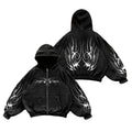 Men's Custom Silk Screen Digital Print Zip Drop Shoulder Hoodie Cotton French Terry Streetwear Winter Clothing Printed