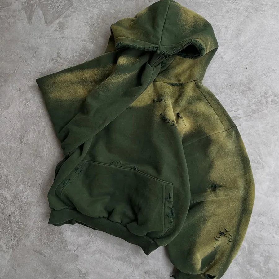 Custom Heavyweight Hoodie 650gsm Wash Heavy Weight Distressed Hoodie for Men