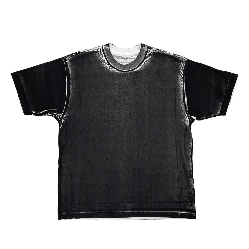 Men's Loose Short Sleeve T - Shirt with Artistic Black Ink Painting Design 280 Gsm Tshirt