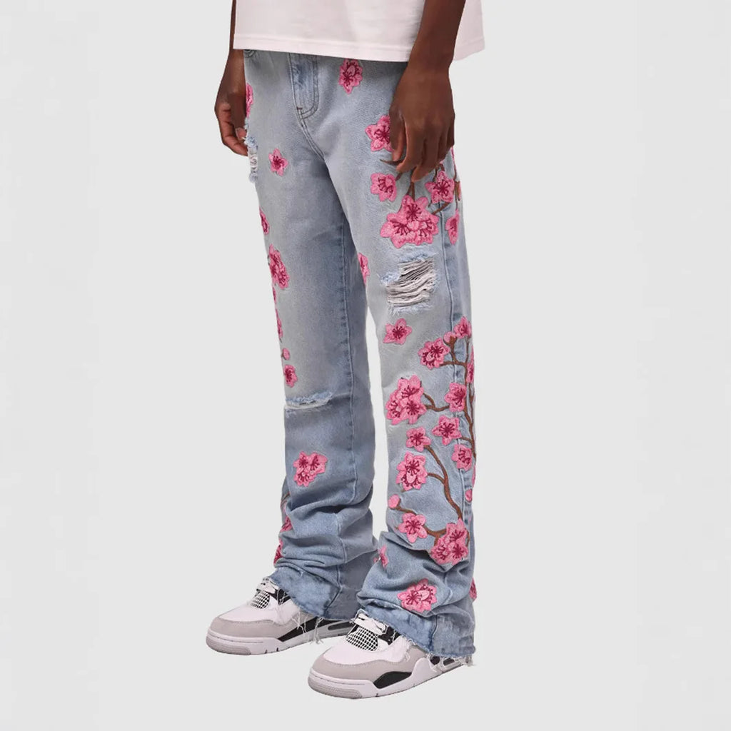 Wholesale Men's Casual Embroidery Jeans Pants for Men Embroidered Jean Manufacturer
