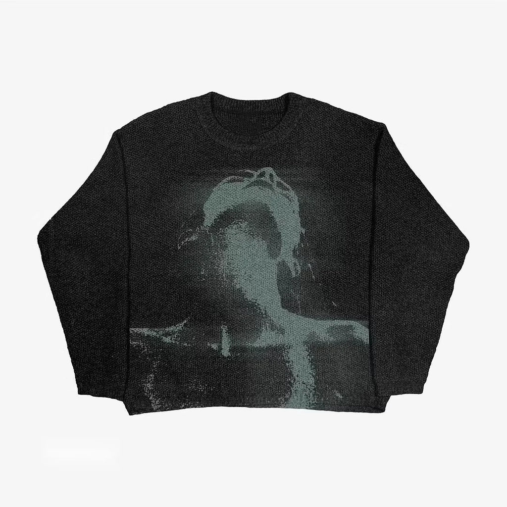Custom Men's Printed Sweater for Man Knitwear Streetwear Knitted Pullover Sweater