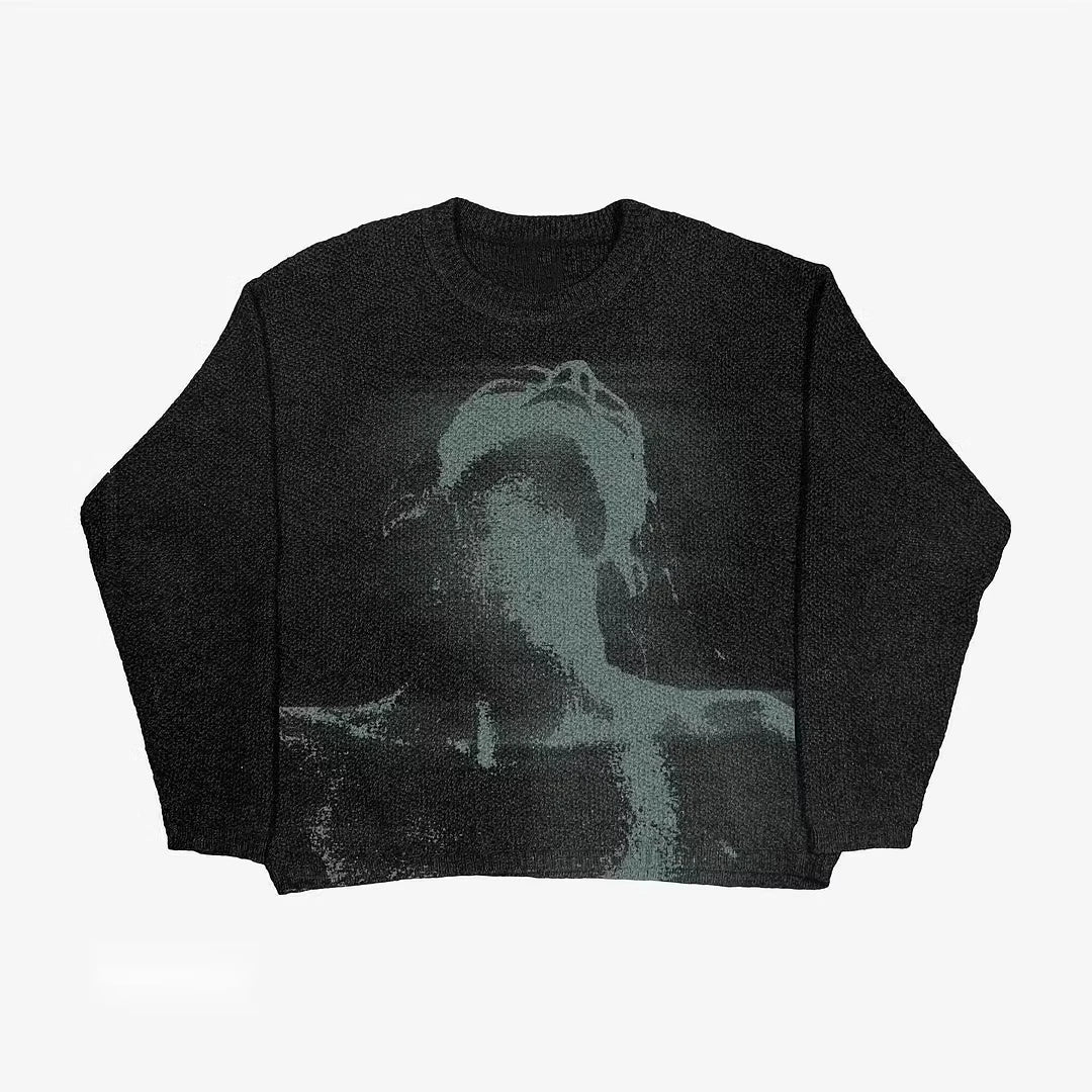 Custom Men's Printed Sweater for Man Knitwear Streetwear Knitted Pullover Sweater