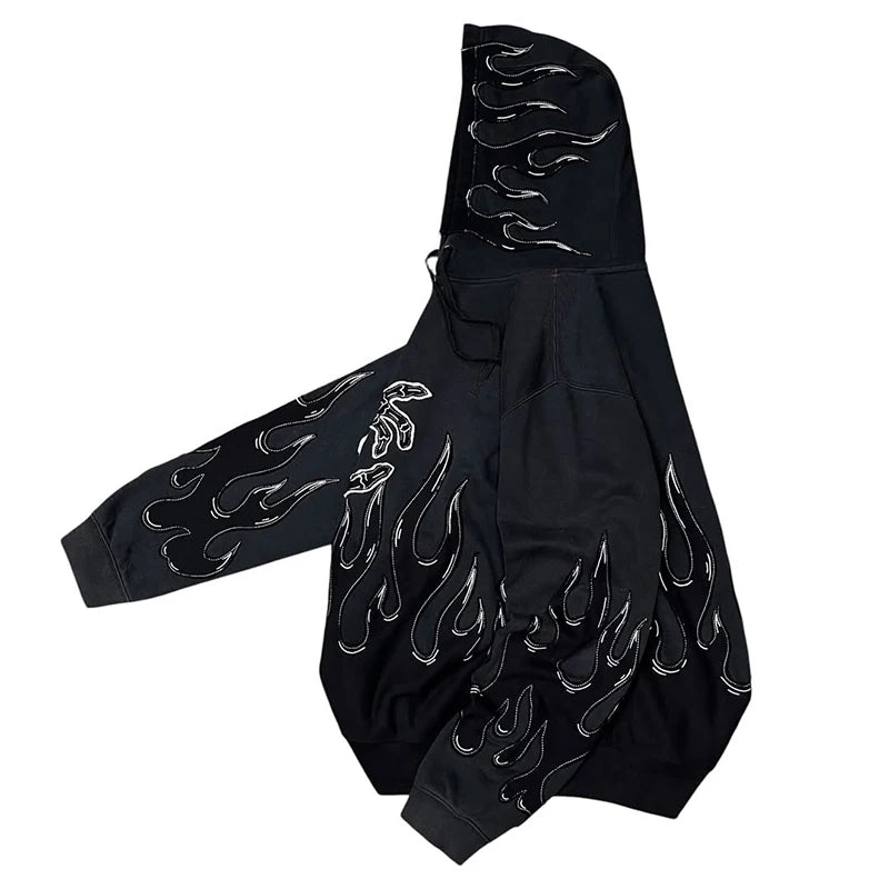 Custom Embroidered Winter Casual Hoodie for Men with Skulls Pattern and Your Own Logo