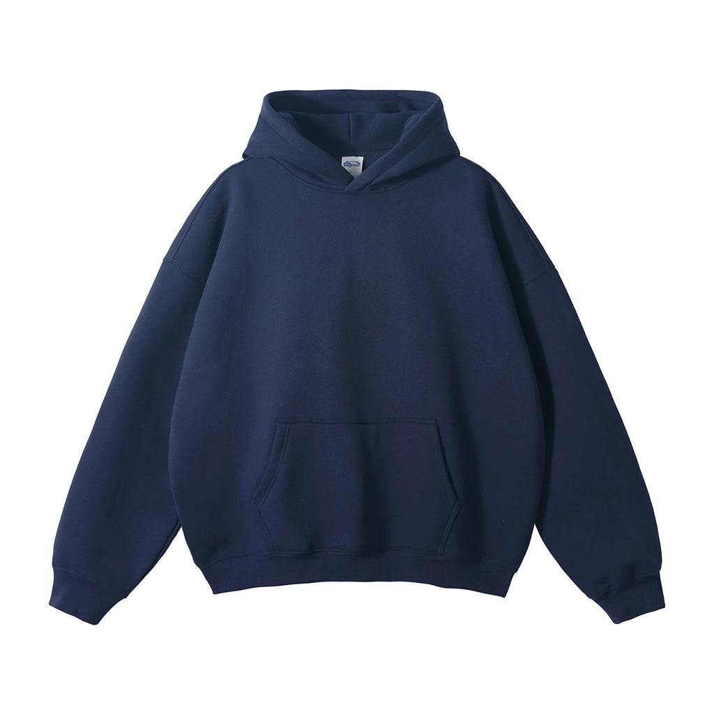 Custom Heavyweight 100% Cotton Pullover Hoodie 3D Embossed Streetwear Oversized and Hooded with Solid Pattern for Men