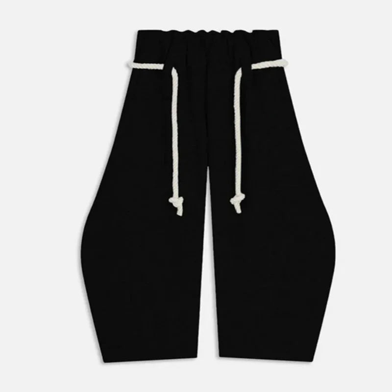 Custom Gray Casual 100% Cotton Heavyweight Thick Baggy Barrel Winter Sweatpants for Men Eco-Friendly Drawstring Closure